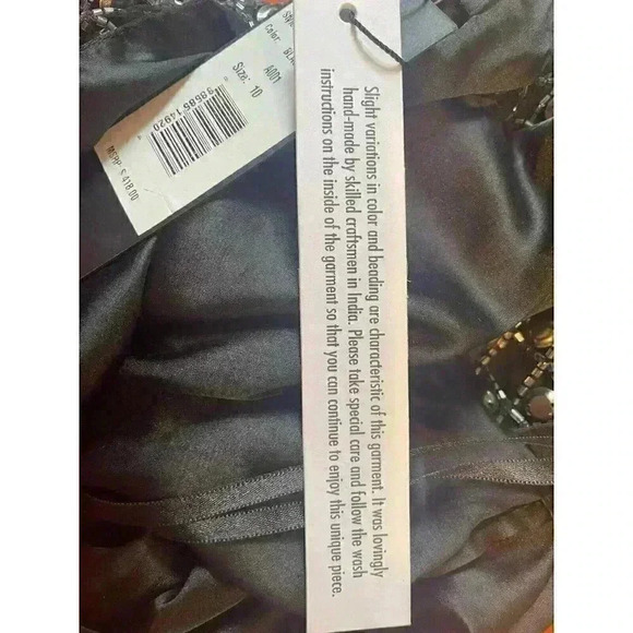 NWT Parker Short Sleeveless Black Sequin beaded Embellished Dress Size 10 - Picture 7 of 11